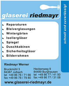 Glaserei Riedmayr - Wir erledigen für Sie sämtliche Glasarbeiten im und am Haus